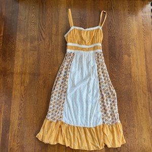 Aeropostale Floral Boho Midi Dress Yellow & White
